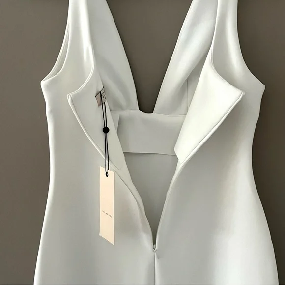 BEC & BRIDGE Ivory Iris V-Neck Stretchy Midi Dress Size 8 - Picture 10 of 15